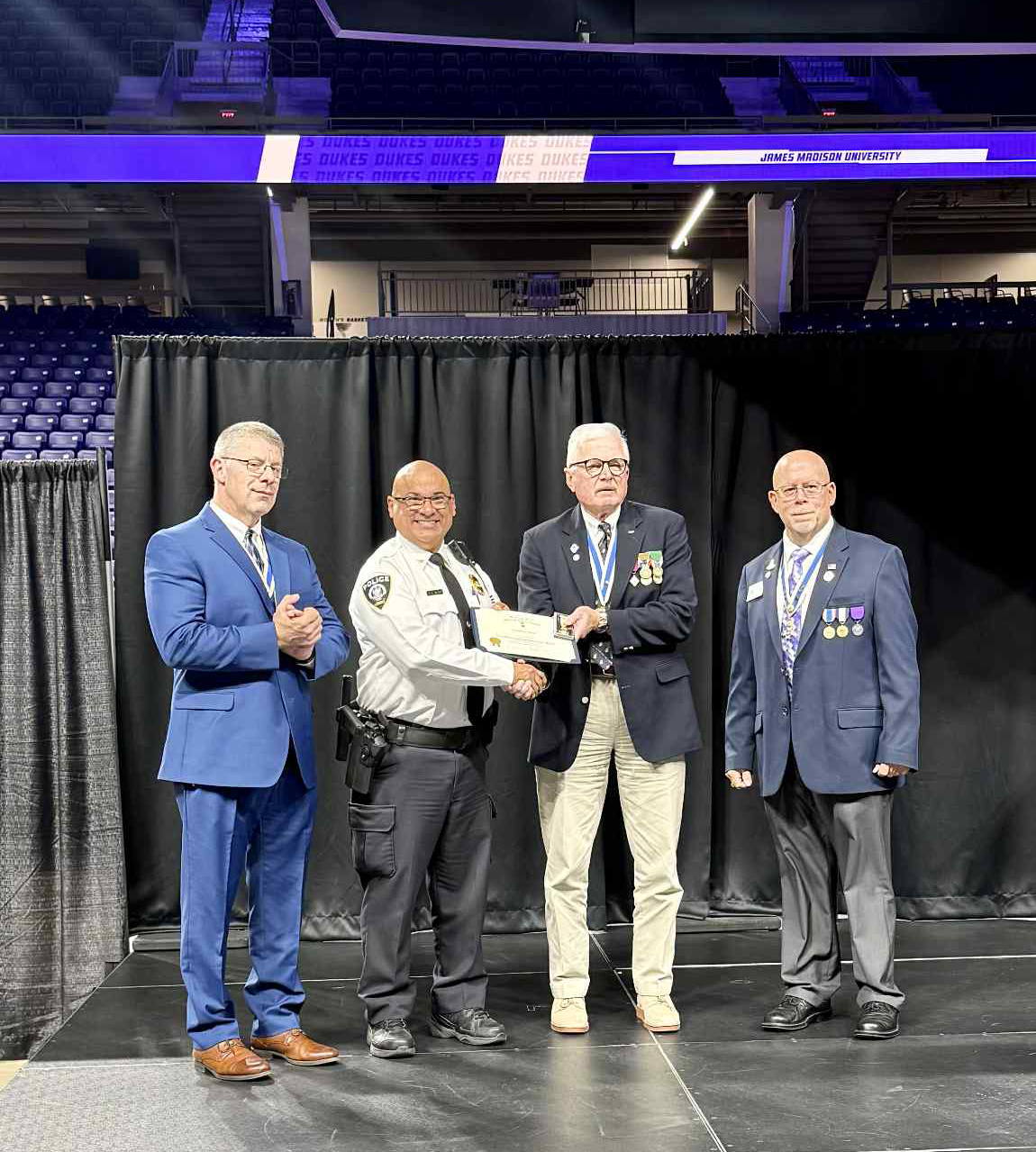 Fort Harrison Chapter presents Law Enforcement Medal to Anthony Matos