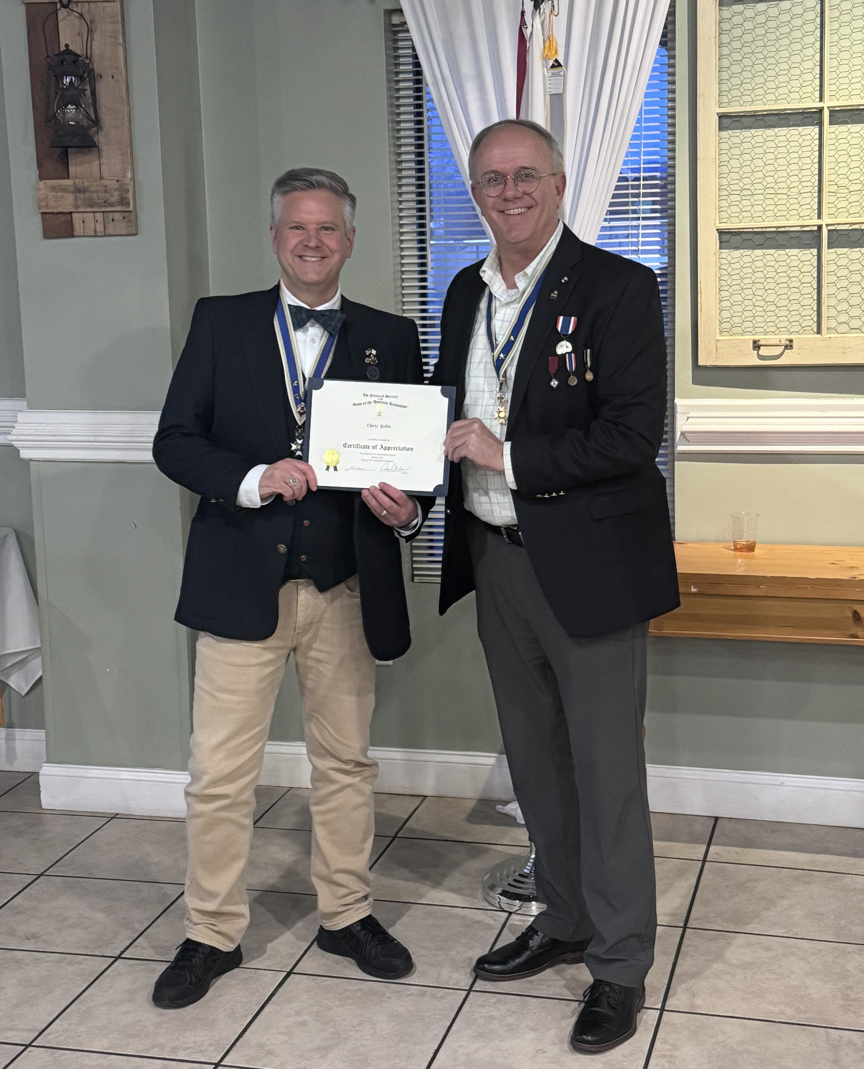 Author Chris Yohn with Ft Harrison Chapter President