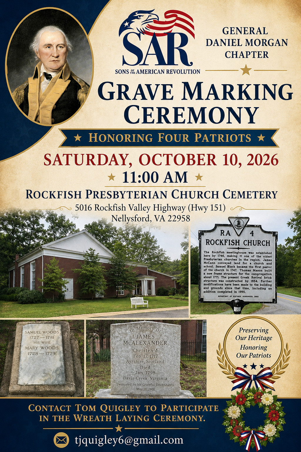 Grave Marking Poster at Rockfish Presbyterian Church Cemetery at Nellysford, Va.