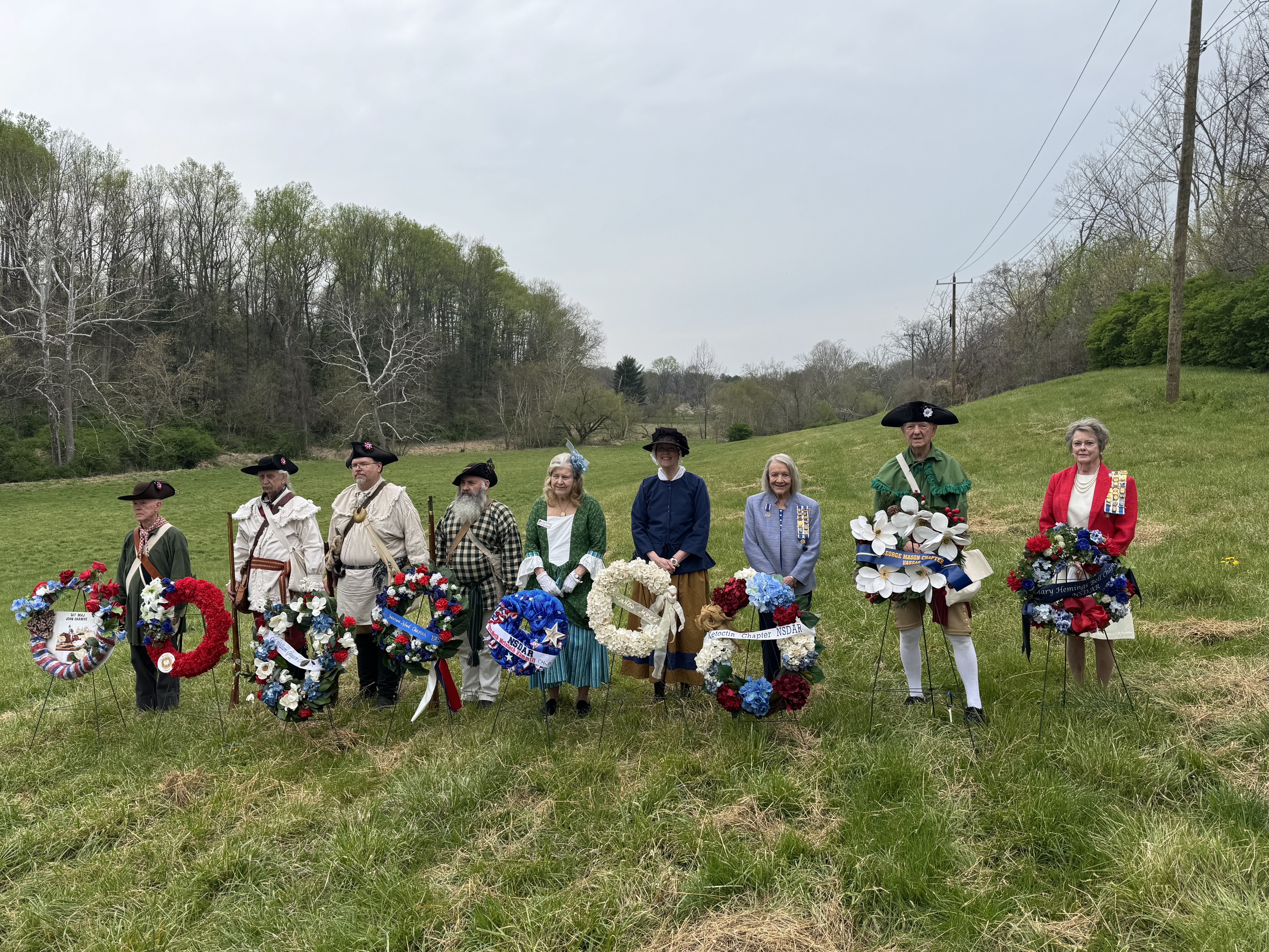 Wreath presentations at the event from multiple SAR and DAR chapters