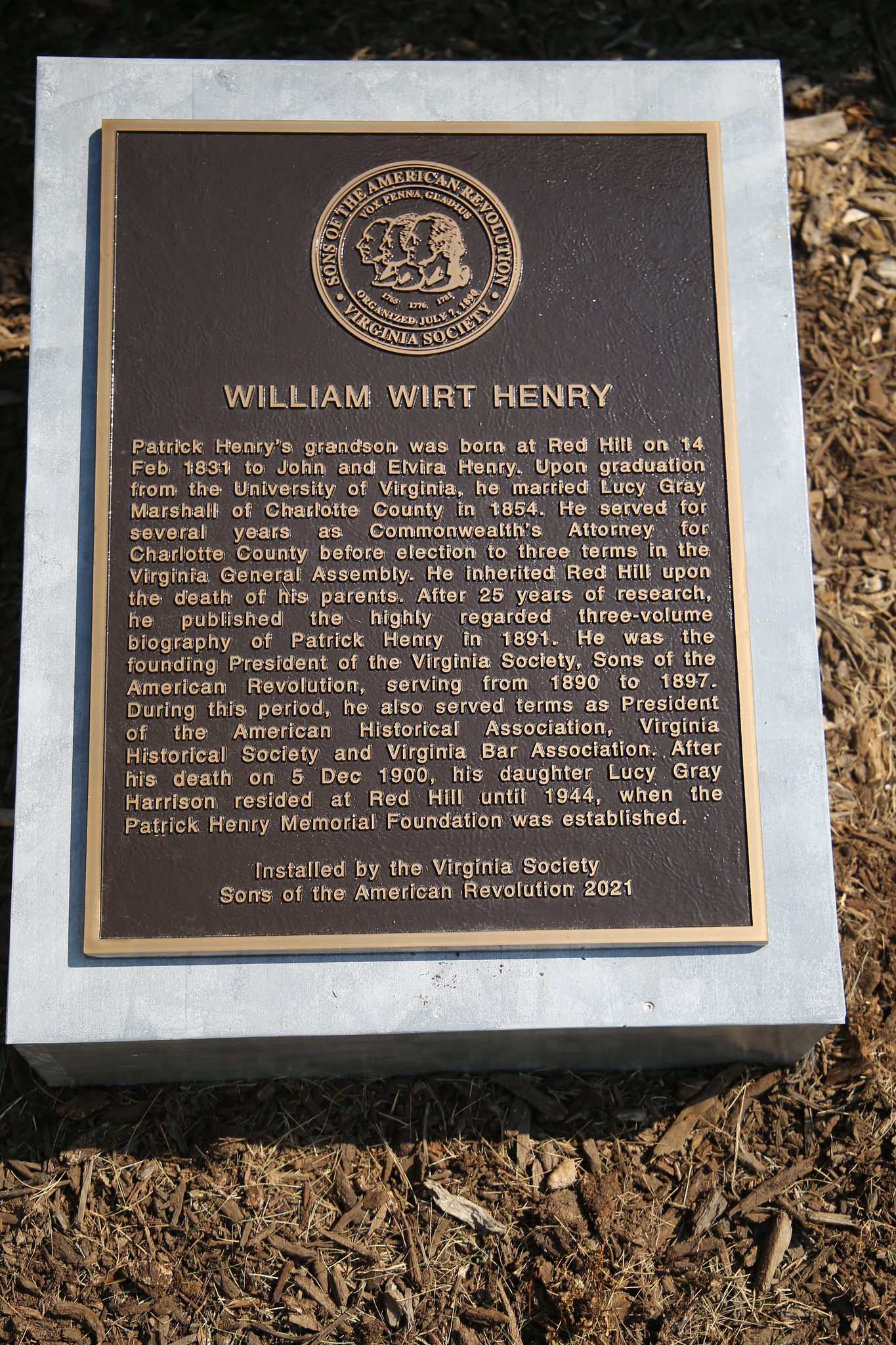 Memorial Plaque for William Wirt Henry