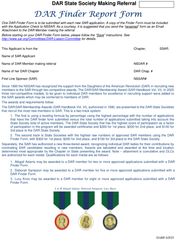 Image of DAR Finder Form