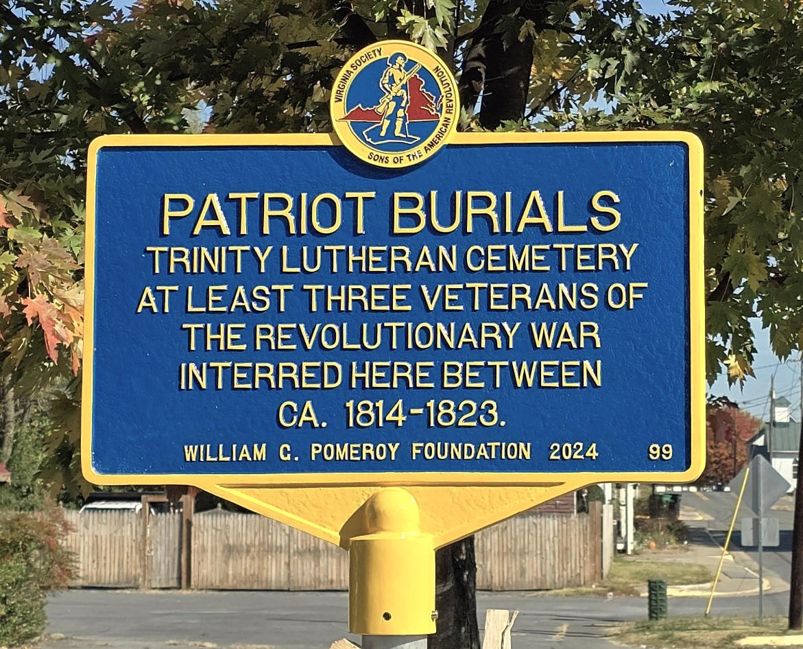 Patriot Burials marker at the Trinity Lutheran Church Cemetery 