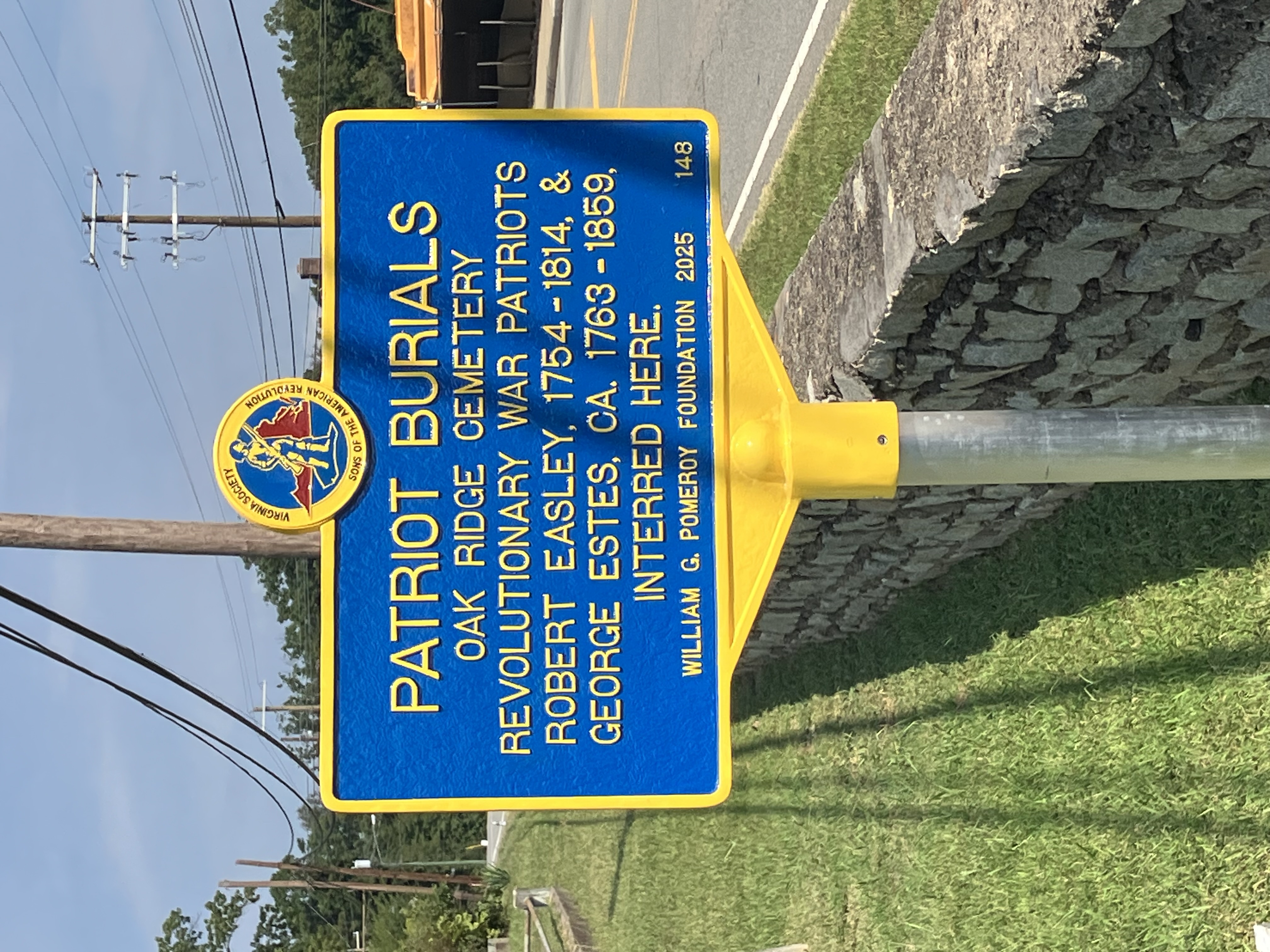 Oak Ridge Cemetery Patriot Burials Marker