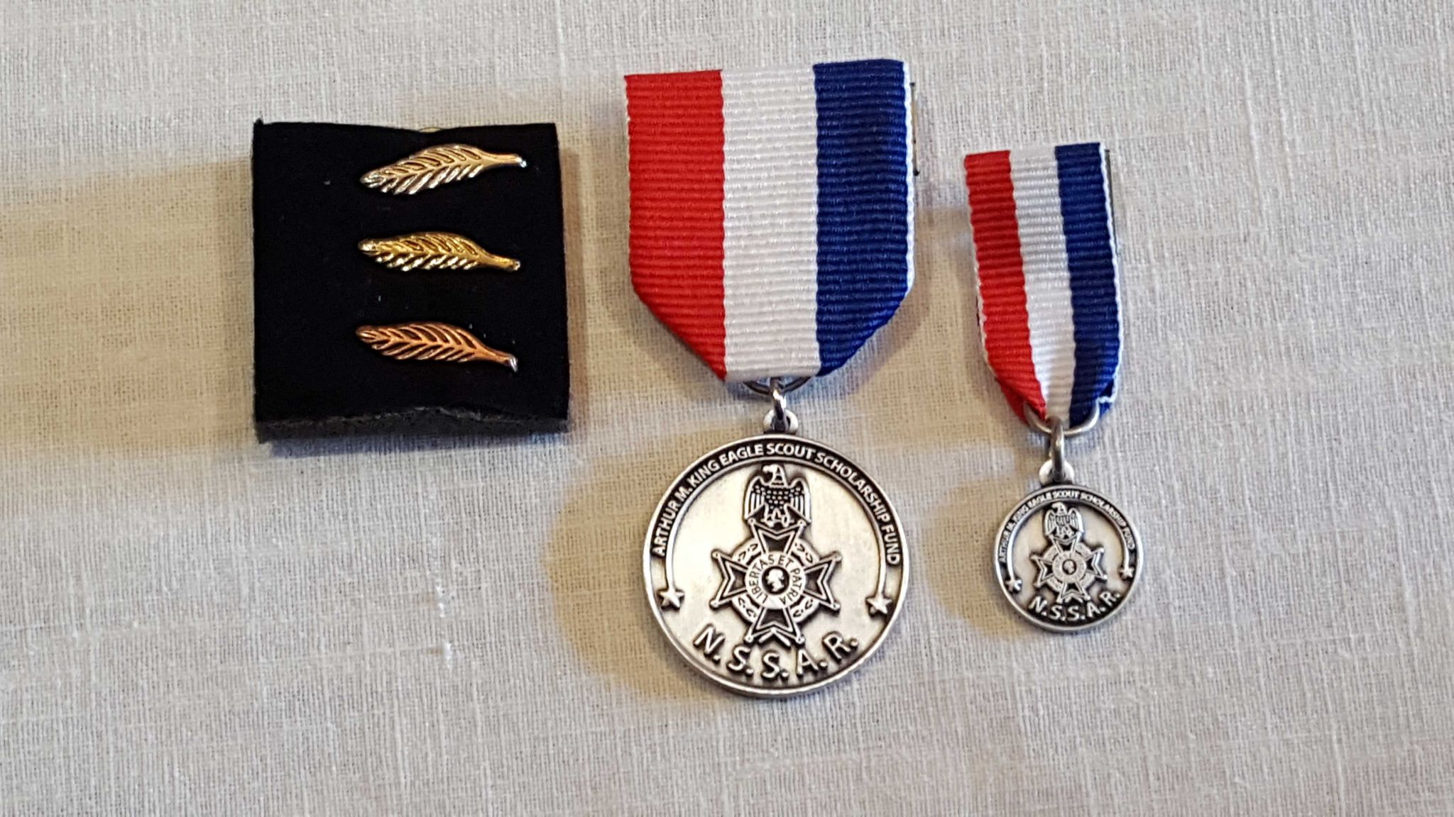 King Eagle Scout Scholarship Fund Medal and palms