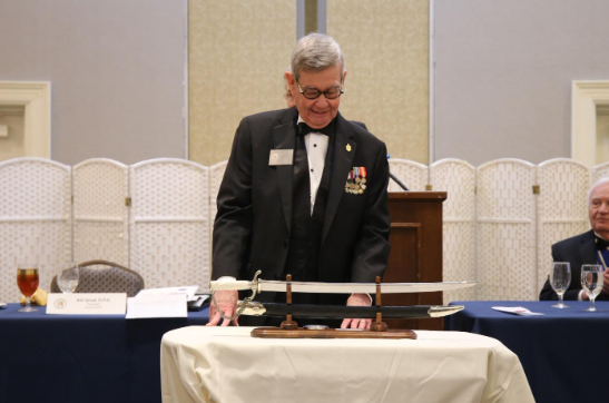 2024-25 President Greaf receives sword from his Virginia SAR officers