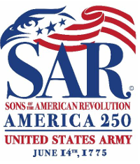 SAR Logo honoring America 250 and the founding of the U.S. Army on June 14, 1775