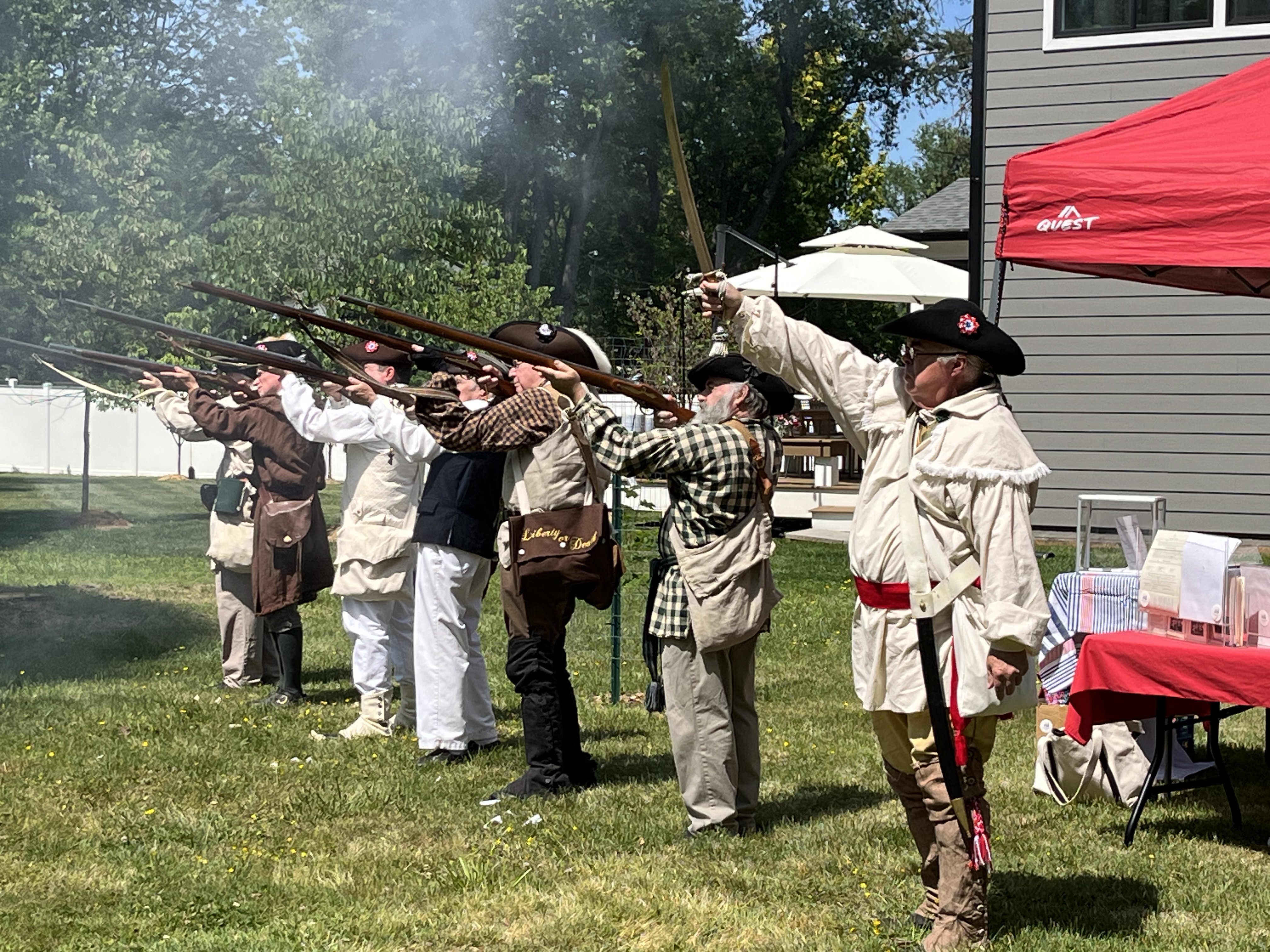 Color Guard firing salute at 2026 Charles Broadwater remembrance
