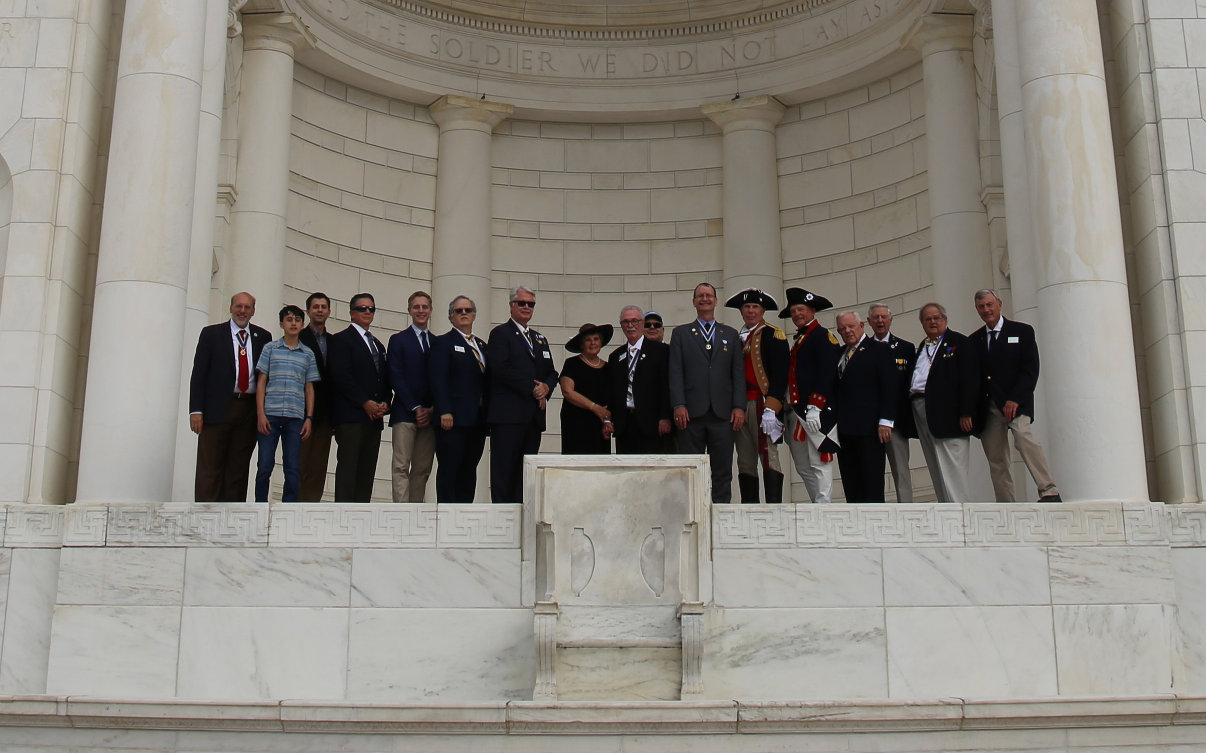 President General Allen Greenly in group photo directly following wreath laying at Tomb of the Unknown Soldier